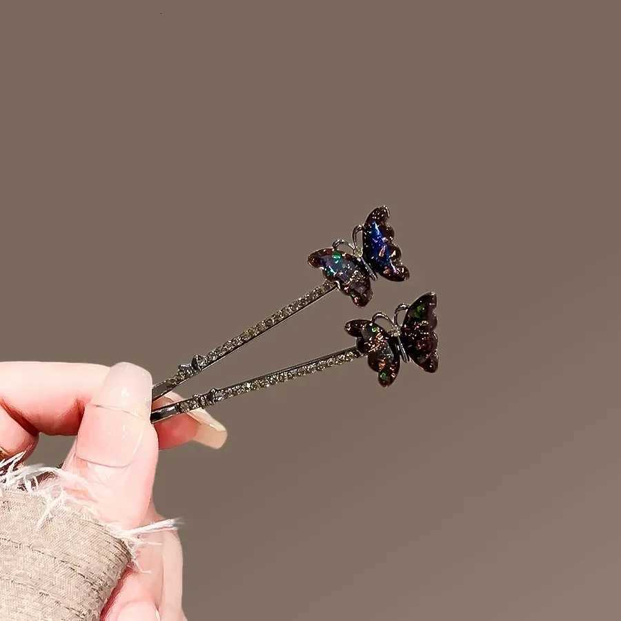 2Pcs/set Super Fairy Rhinestone Butterfly Hairpins Cute and Sweet Womens Bangs Side Clip Korean Style Hair Clip Headdress Y251213