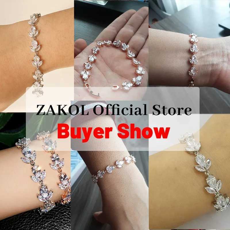ZAKOL Trendy Cubic Zirconia Bridal s for Women White Gold Color Charm Bangles Clear Crystal Wedding Jewelry BP2178 M251213