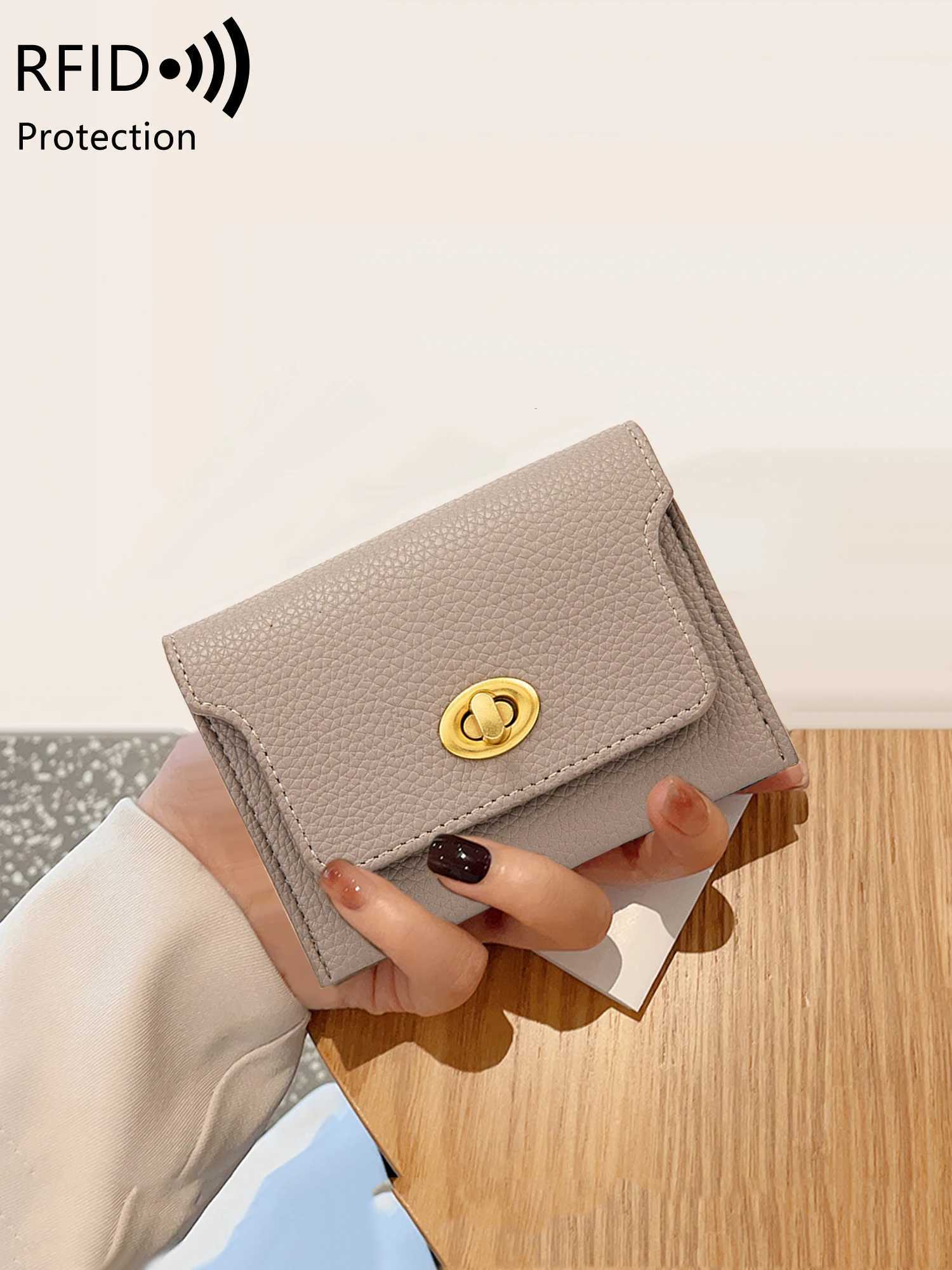 Minimalist wens small wallet RFID shielded mtifunctial holder soft Peather mticpartment small coin purse Y251213