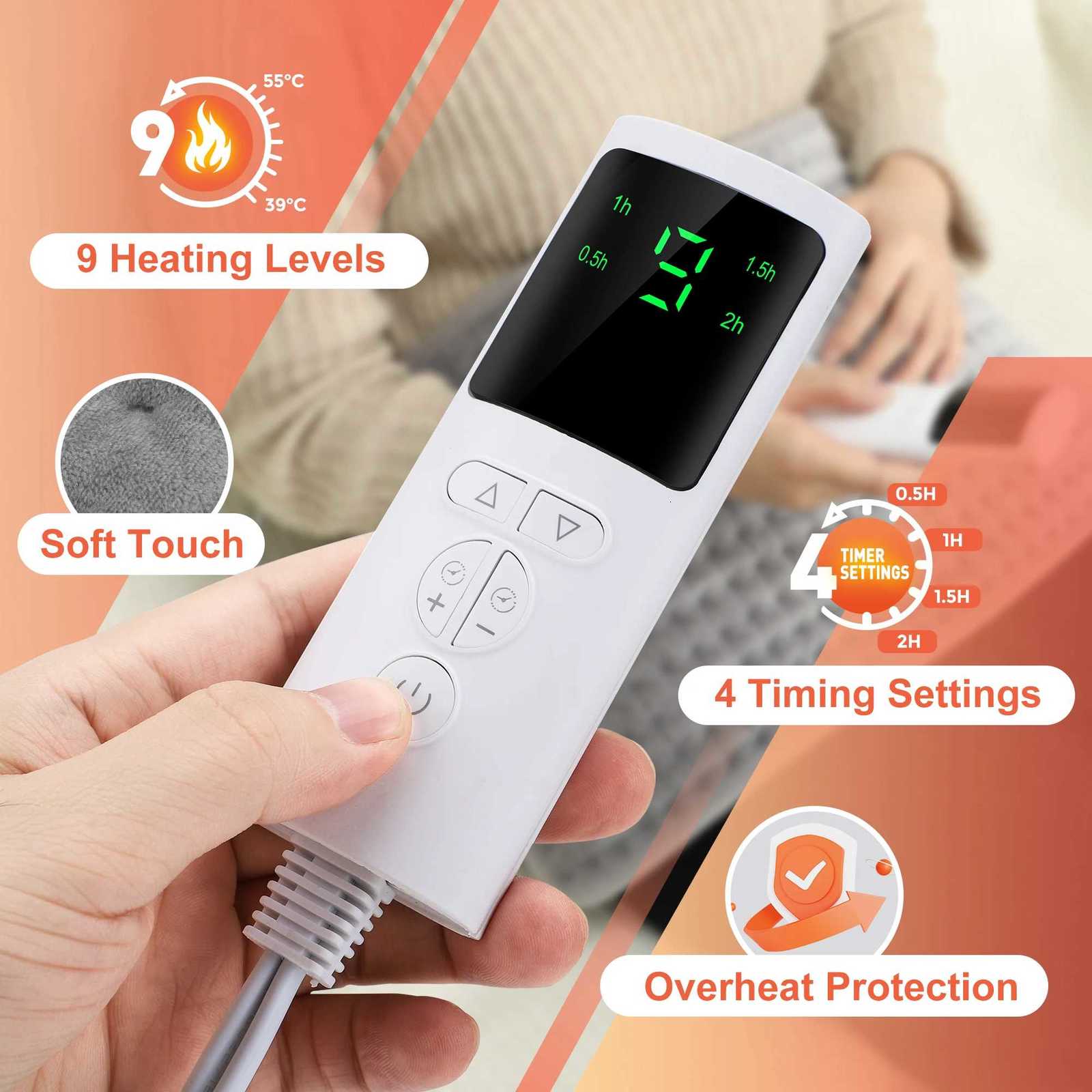 Electric Heating Pads for Cramps Winter Heater Mat For Office Sofa Beds Waist Back Warmer Blankets Camping 110V 220V Washable Y251212