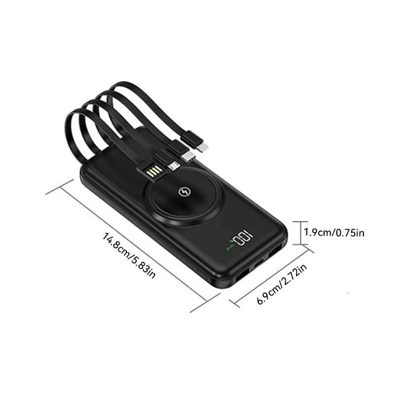 200000mAh Power Bank Wireless Charging Power Bank Portable Mobile Power Digital Display 4 Wire For iPhone H251213