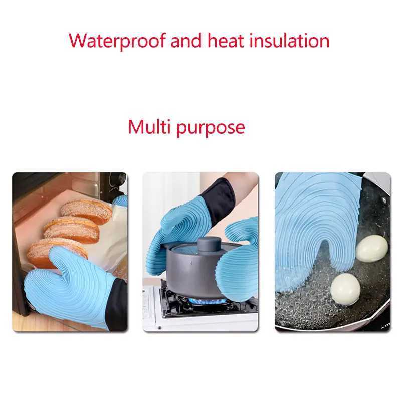 ible Silicone Oven Mitts Set For Cooking Kitchen Essentials Extra Long Professional Heat Resistant Gloves Baking Supplies H251212
