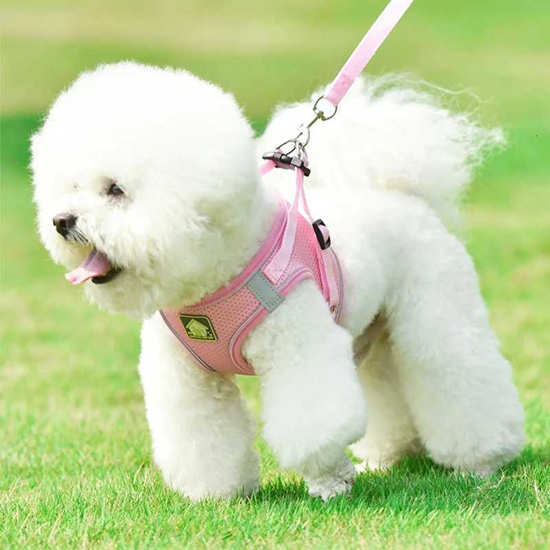 Dog Harness Leash Set Soft Comfortable Pet Dog Chest Strap Adjustable Puppy Cat Harness Vest French Bulldog Pet Dog Accessories M251213