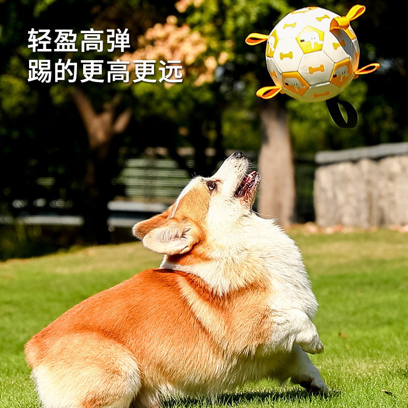 Pet Toy Ball Dog Outdoor Pet Toy Sound Inflatable Football Dog Toy Interactive Training