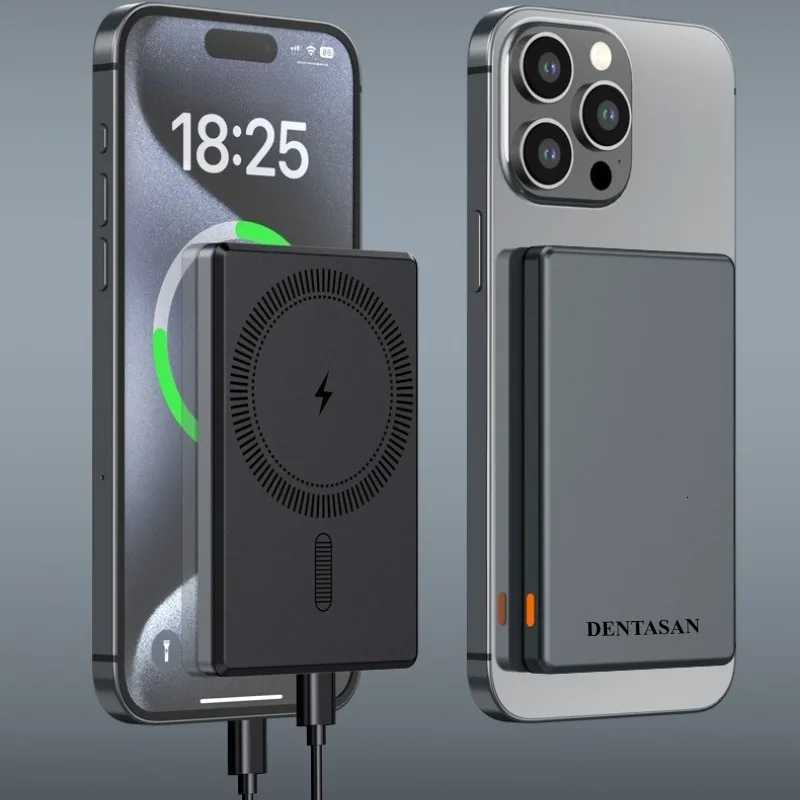 tra Thin Magnetic Wireless Power Bank 10000mAh Aluminum Alloy Portable Charger with rectional er Fast Charging H251213