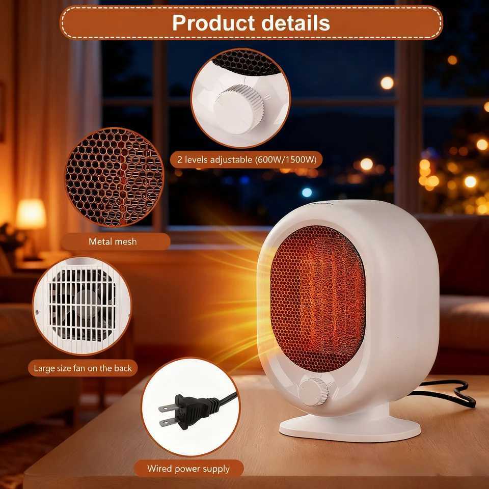 Desktop small heater 3-second hot tilt power-off protection overheating protection silent home bedroom office mini heater Y251213
