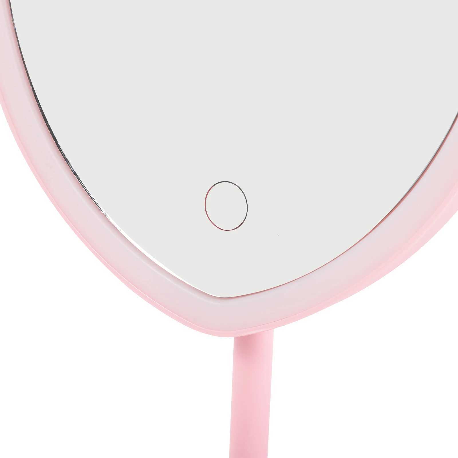 Heart Makeup USB Rechargeable LED Lighted Desk Mirror Movable Vanity Mirrors Table LED Mirror girls make up supplies Home DecorT251213