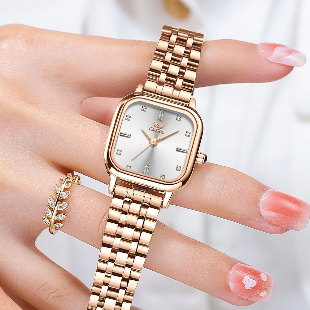 OPK Designer Women's Watch: A Niche, Elegant, Small Silver, Fashionable, Light Luxury Quartz Watch For The Workplace, Waterproof Women's Watch