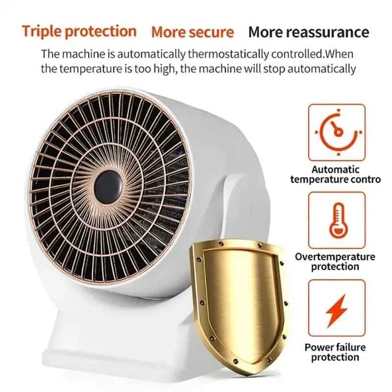 Indoor Portable Space Heater 600W Mini Heater Personal Heater Fan Fast Heating Ceramic Room Small Heater with Heating Function Y251213