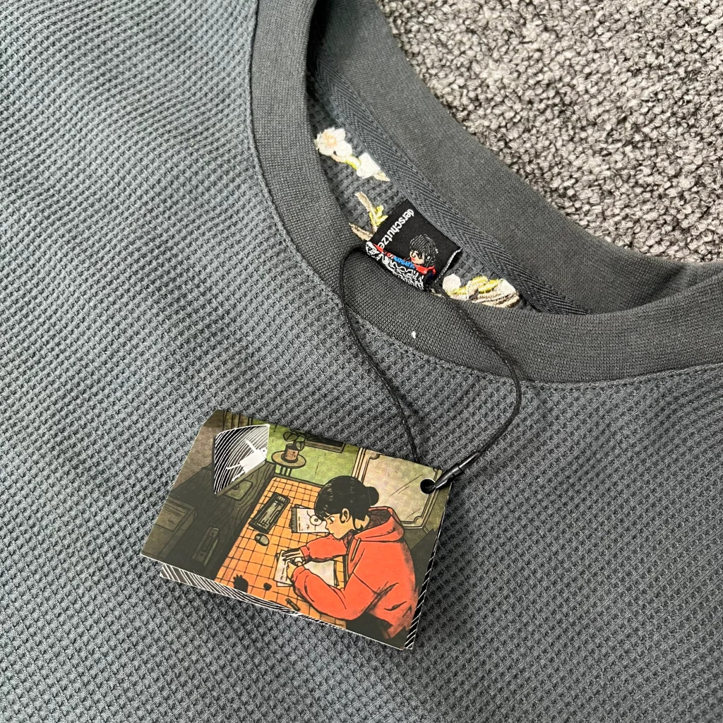 25fw Waffle Long Sleeve Derschutze Cherry Blossom Embroidery T Shirt Men Women Quality Heavy FabricUnisex Tee Tops T-Shirt 251211