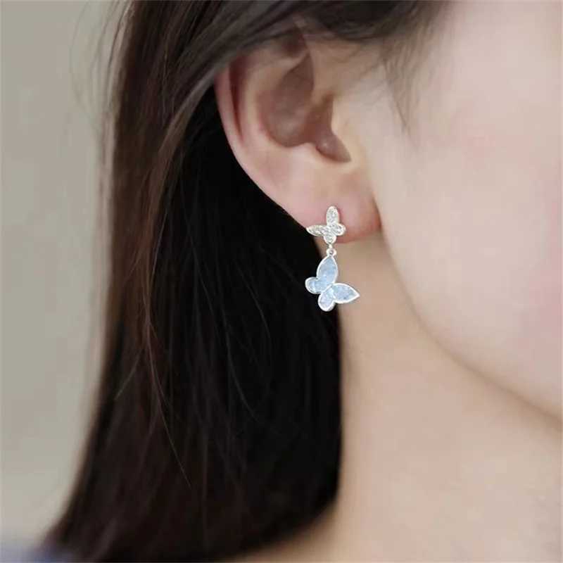 Fashion Silver Color Crystal Butterfly Jewelry Set Adjustable Earrings Necklace Ring for Women Handmade New Year Gift M251213