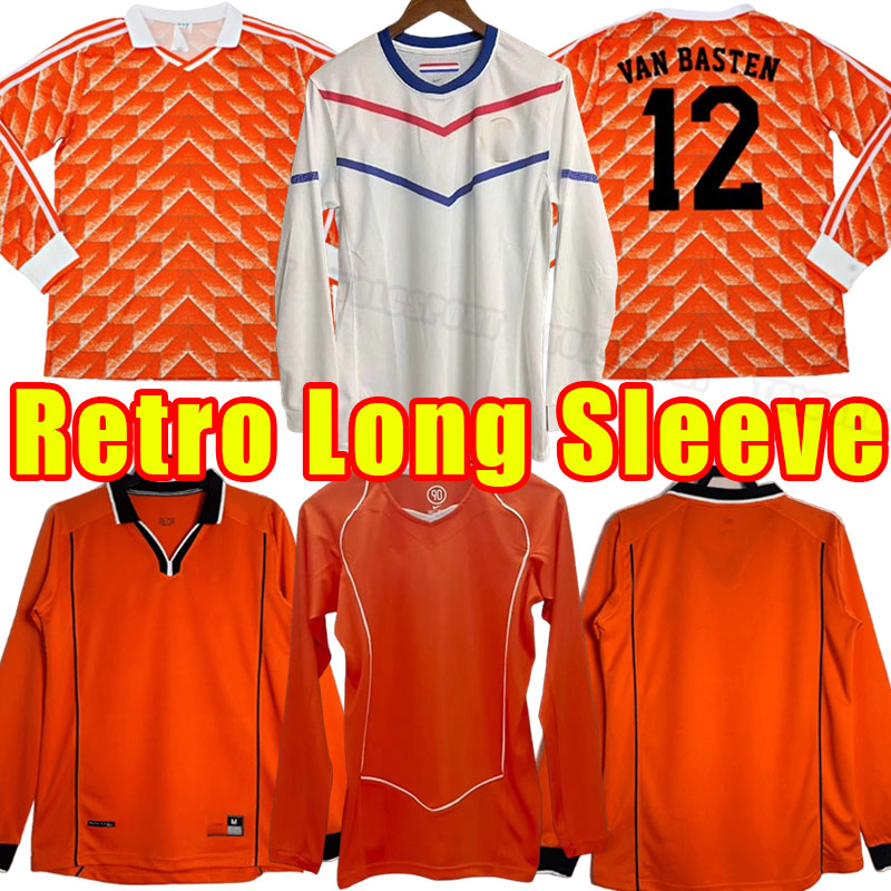 Long sleeve Retro Soccer Jerseys Van Basten Holland football shirts BERGKAMP Gullit Rijkaard DAVIDS Netherland 1988 88 1998 2004 2010