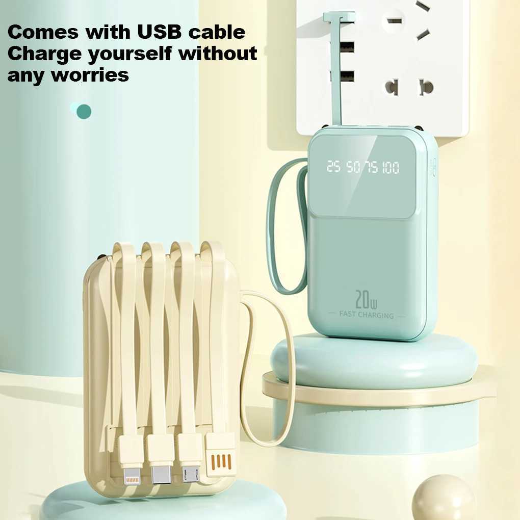 5000mAh Llarge Capacity Portable Power Bank New Built In Power Bank er Fast Charging Power Bank Hot With Small And Portable H251213