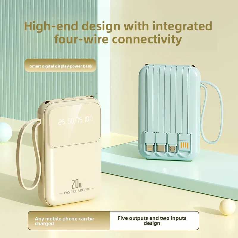 20000mAh High-capacity Mini Mobile Power Bank with Fast Charging and Cable Ces with 4 LinesSuitable for Most Electronic H251213