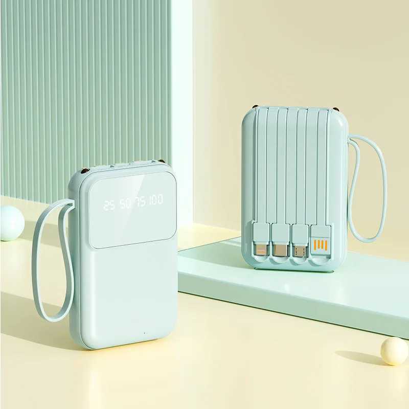 For 20000mAh Portable Mini Power Bank er Fast Charge built-in 4 Cables Digital Display for Huaewei iPhone/ H251213