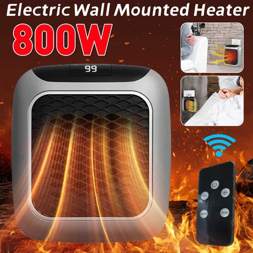 800W Electric Wall Mounted Heater Warmer 12-Hour Timer Plug In Heater Ceramic Heater Low Noise Portable Heater for Bedroom Y251213