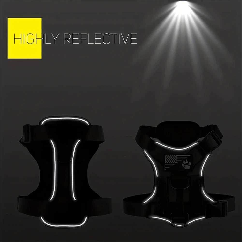 Service Dog Harness Reflective Dog Vest Harness with 5 PCS Patches Adjustable Soft Oxford Pet Harness Inner Layer Mesh Easy M251213