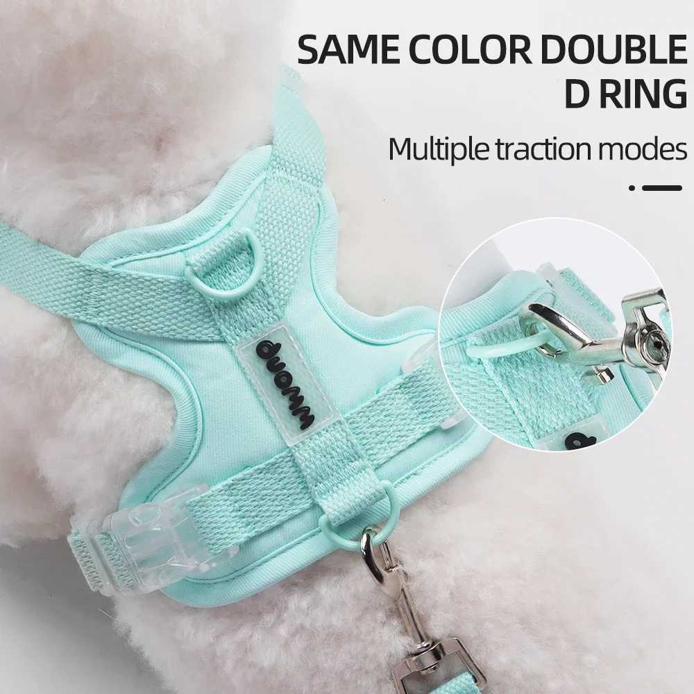 Colorful Lightweight Dog Harness for Small Breeds -Dopamine Style Breathable No-Pull Pet Vest with Leash Comfortable Outdoor Use M251213