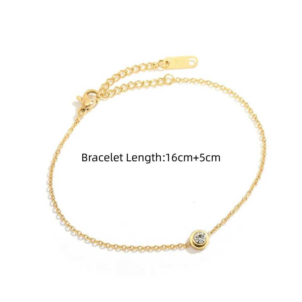 Punk Fashion Round CZ Zirconia Female Gold Color Stainless Steel Chain Link s for Women Jewelry Braclet 2025 M251213