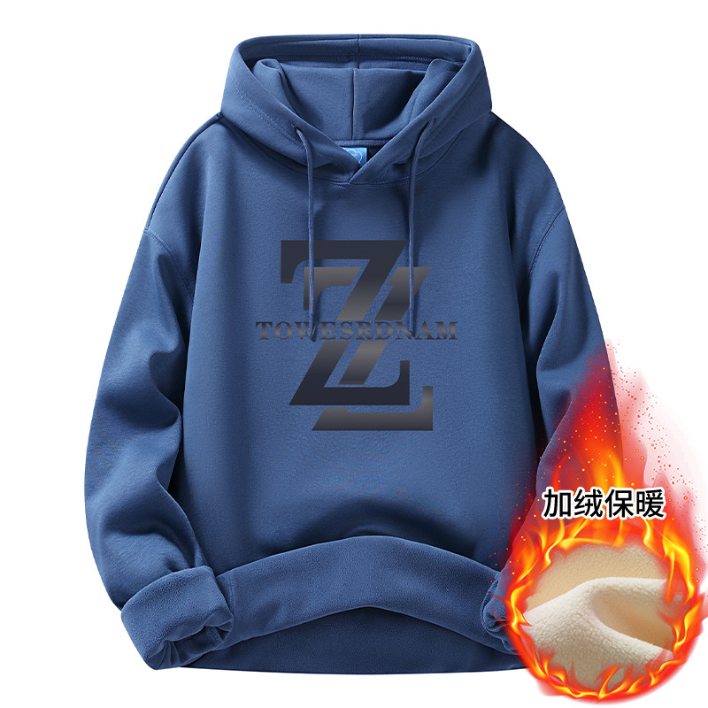 Men's Hoodies 2025 New Arrival: Trendy Hooded Style, Spring & Autumn, Fashion Brand, Loose Fit, Fleece-Lined & Thickened, Stylish Outerwear Tops