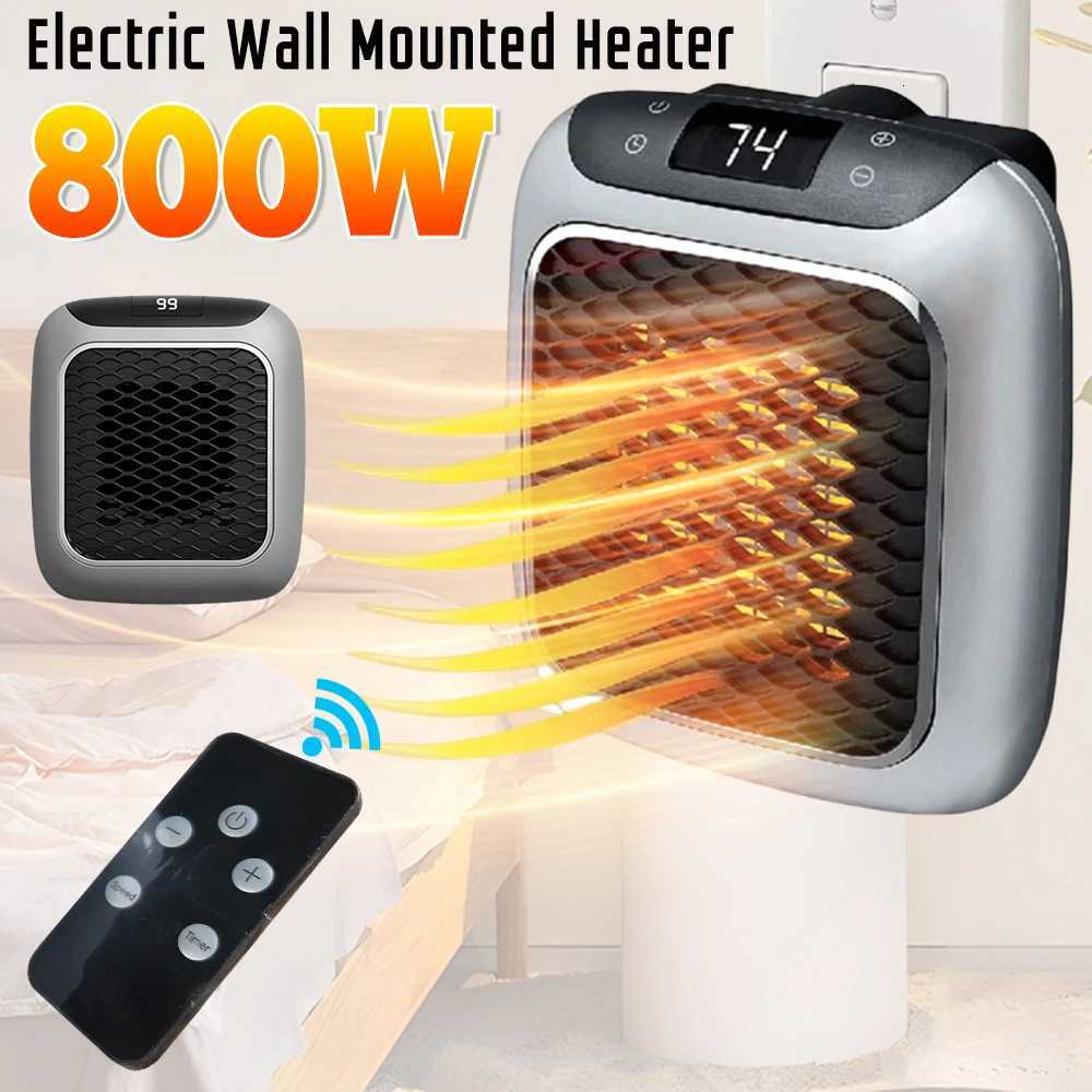 800W Electric Wall Mounted Heater Warmer 12-Hour Timer Plug In Heater Ceramic Heater Low Noise Portable Heater for Bedroom Y251213