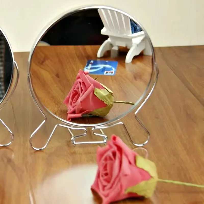 Metal Framed Mirror 6/8 Inch Desktop Double-sided Makeup Mirror Large Size Flip-floping Desktop Vertical Dressing MirrorT251213