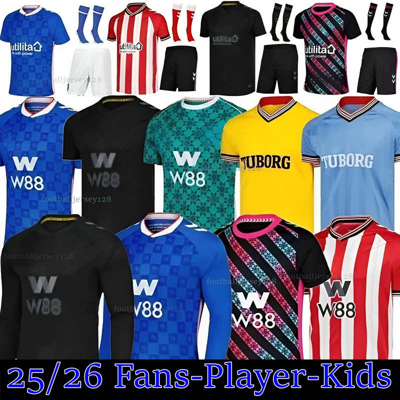 SUNDERLANDS 25 26 Home Away Football Soccer Jerseys STEWART SIMMS ROBERTS AMAD CLARKE DAJAKU EMBLETON EVANS O'NIEN 2025 2026 Football Shirt men kids kit 3RD PRITCHARD