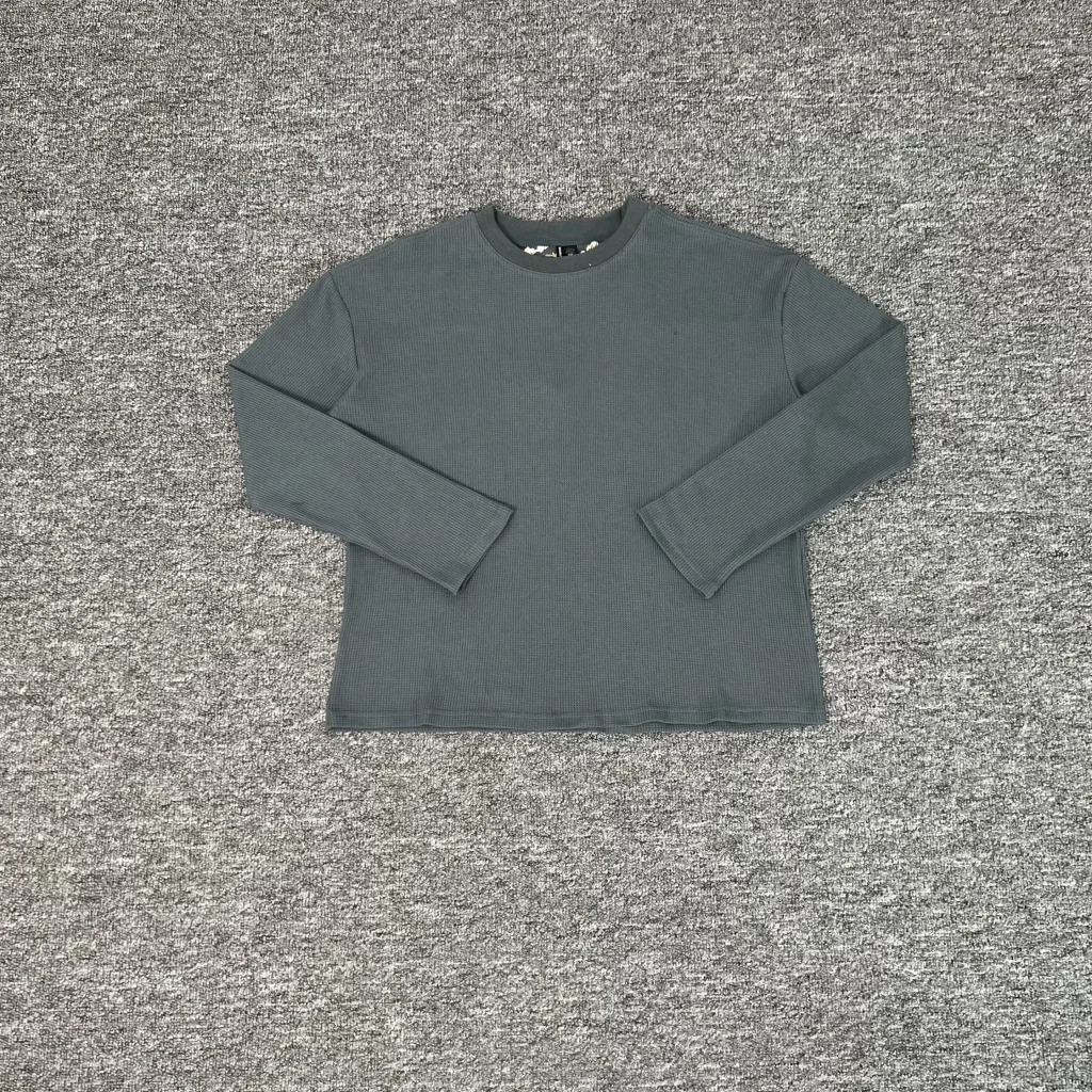 25fw Waffle Long Sleeve Derschutze Cherry Blossom Embroidery T Shirt Men Women Quality Heavy FabricUnisex Tee Tops T-Shirt 251211