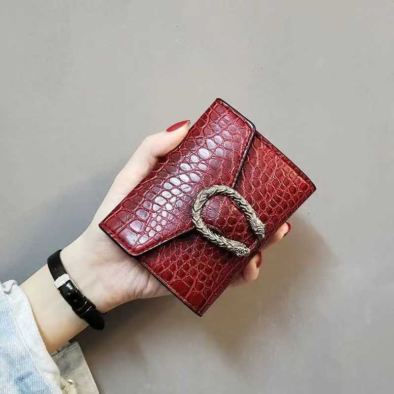 Dark coffee matte odile pattern exquisite metal buckle cpact wallet Y251213