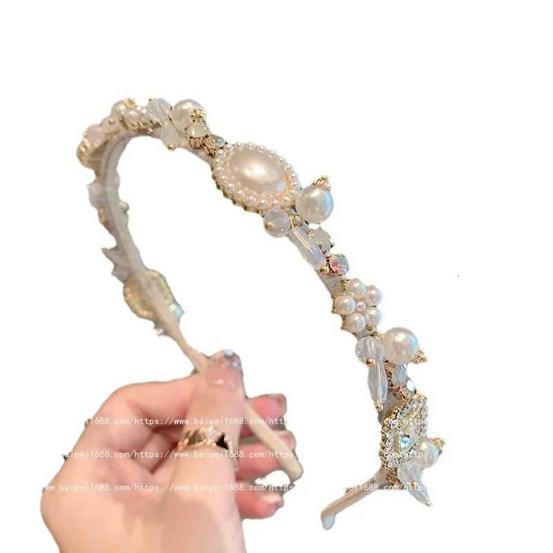 wens pearl rhinestone hair accories band light luxury princ bands for wen Korean version cute hair bands Y251213