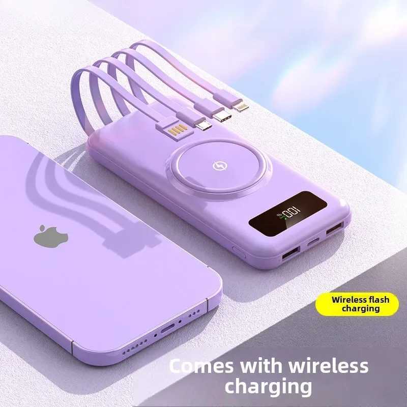 BCAK New Gift Mobile Power ply Wireless Fast Charging Large MAh Large Capacity Sharing Own Cable Power Bank H251213