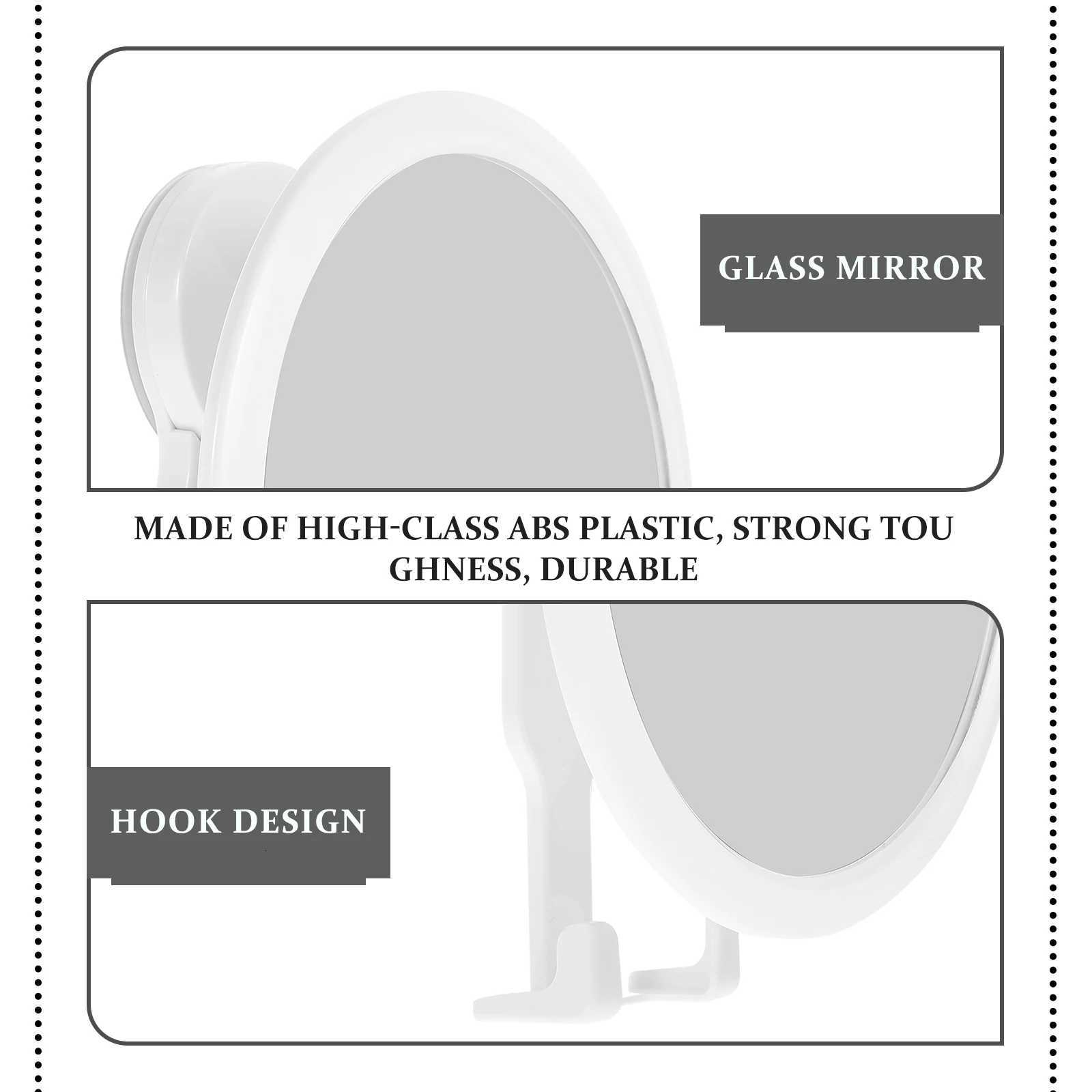Adhesive Makeup Wall Mounted Bathroom Mirror Punch Free Clear High Definition Dressing Vanity Mirror For Dormitory Home DecorsT251213
