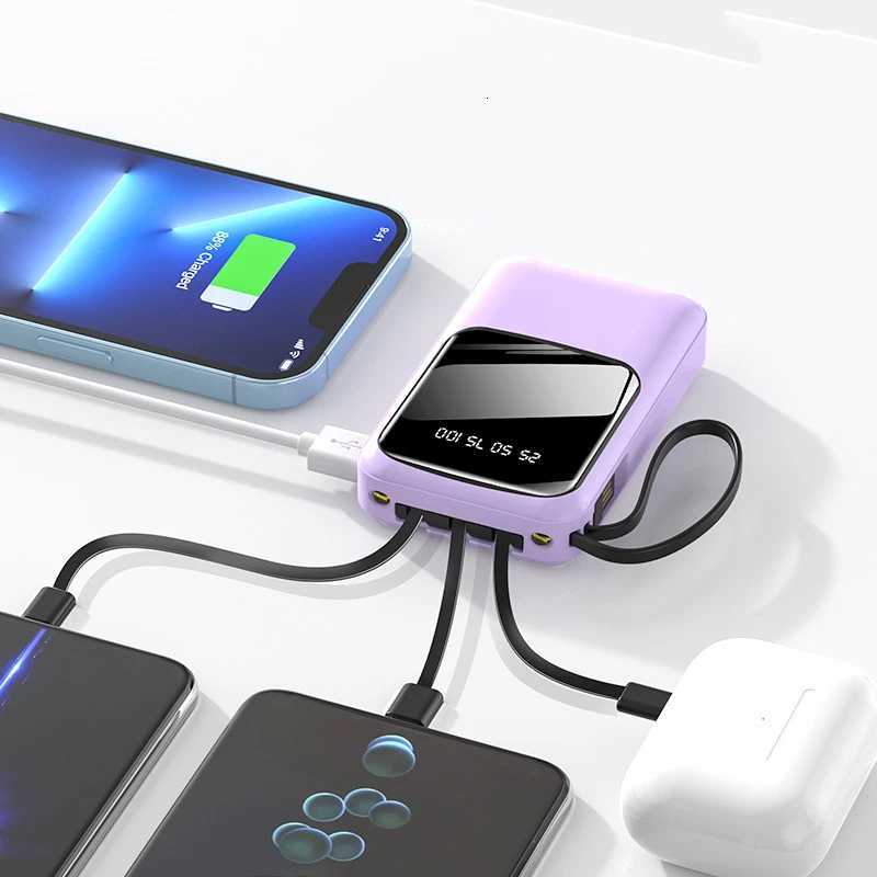 Mini Power Bank 20000mAh for iPhone 12 Poverbank with Cable Portable External Battery Charger Powerbank H251213