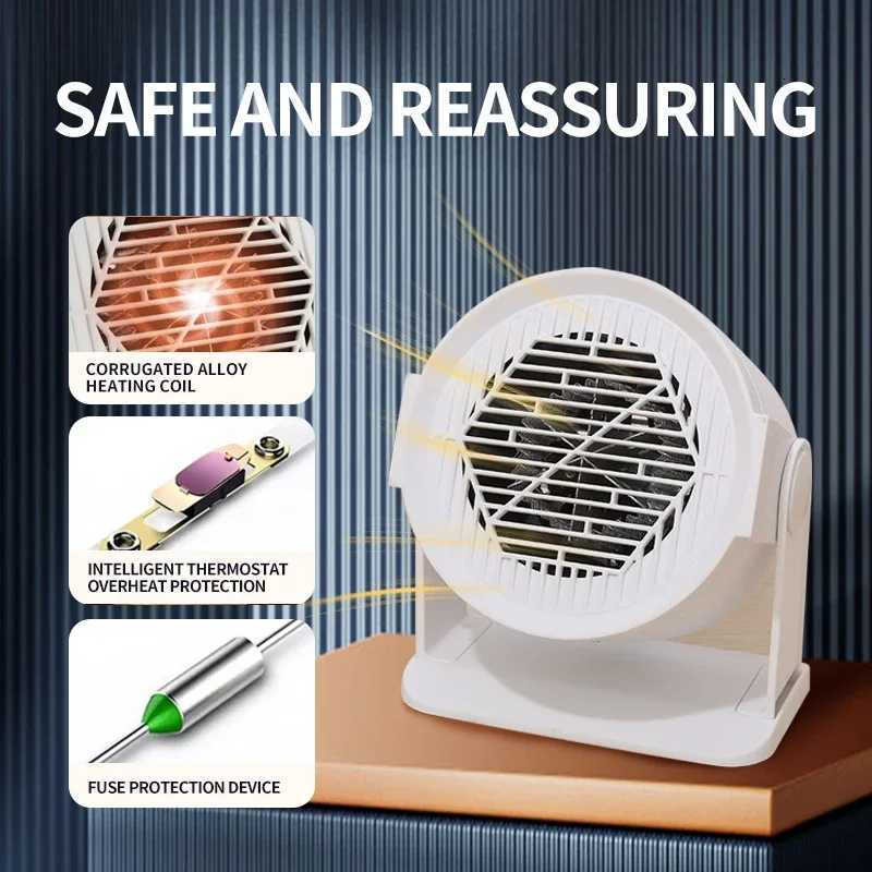 Heating and Cooling Small Heater Home Bedroom Dormitory Office Energy Saving Safety Quiet Rotating Shaking Head Electric Heater Y251213