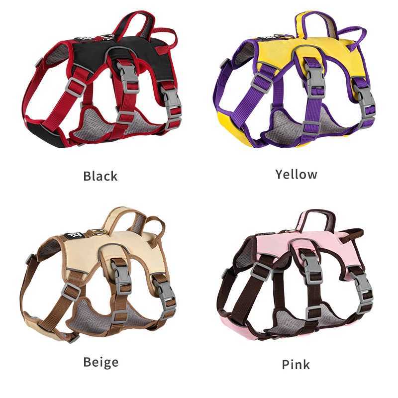 Dog Harness Pet Puppy Rainproof Chest Straps Small Medium Dog Collar Bulldog Anti-slip Night Reflective Pet Products Harnesses M251213