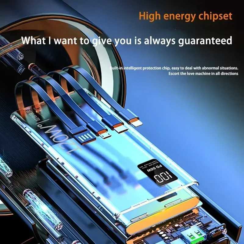 120W 50000mAh High Capacity Power Bank 4 in 1 Cables Fast Charging Power Bank Portable Charger For iPhone H251213