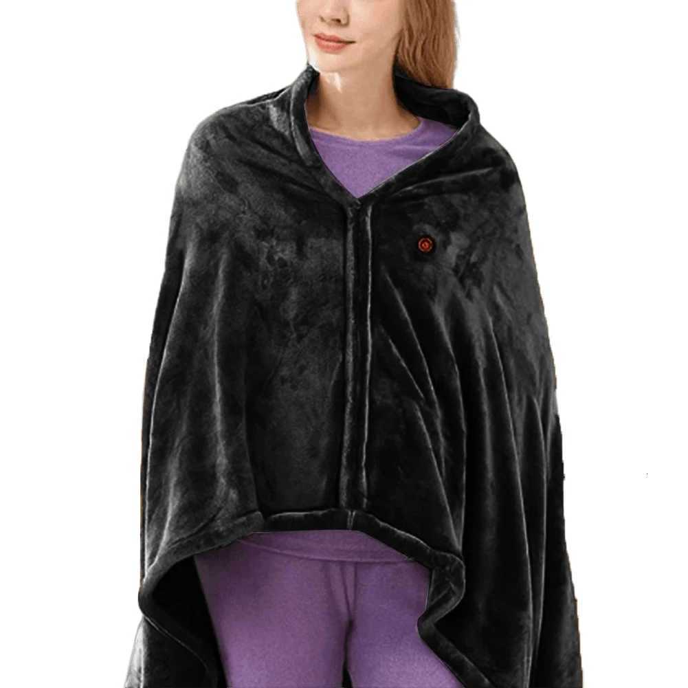 USB Heated Shawl Electric Heating Blanket 3 Heating Level Wearable Heated Poncho Throw Portable Poncho Wrap for Home Office Y251212
