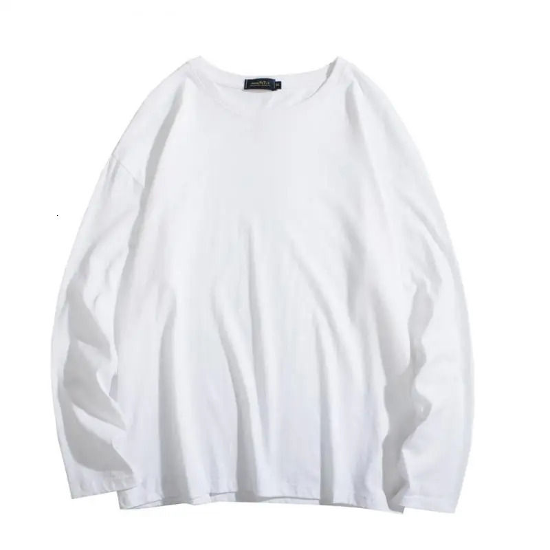 S-3XL Top Mens Blank T-Shirt White Oversized Solid Color T-Shirt Large Size Mens Womens Fashion Long Sleeve Mens T-Shirt 251211