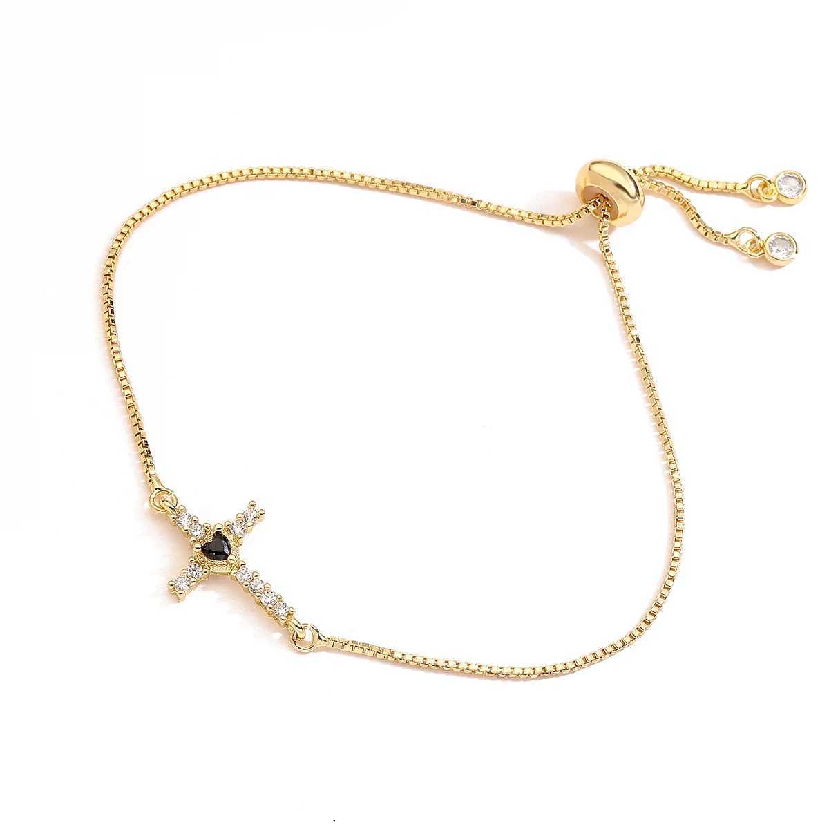 2025 New Fashion 16 Style Gold Color AAA CZ Zircon Cross Charm s For Women Adjustable Delicate Party Jewelry M251213