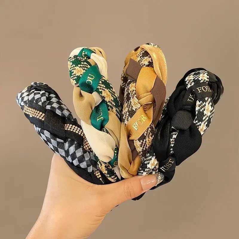 Retro Twist Plaid band for Wen Korean Style Elegant Fashion Girl Face Haiand Y251213