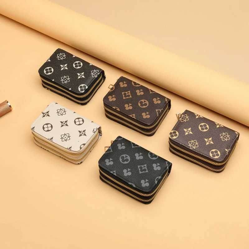 Double-Zip Large capacity Vintage Cpact Card Holder with Mtiple Card Slots Portable Fi Card Pouch Coin Purse Y251213