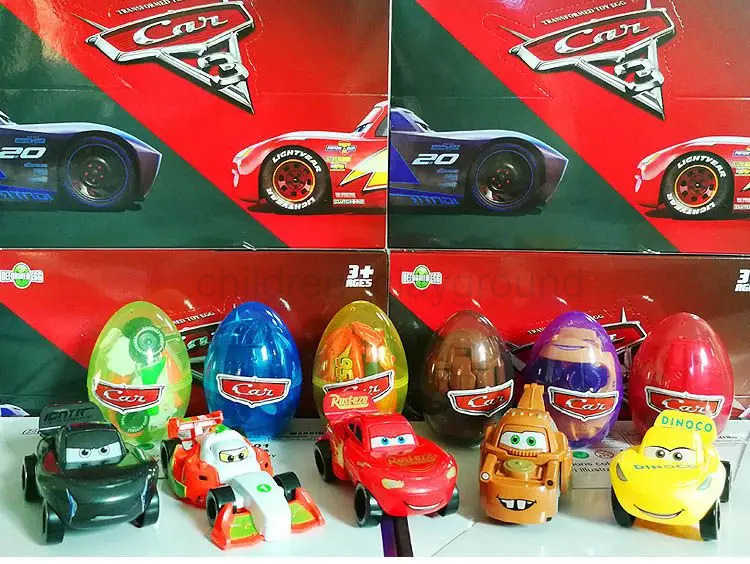 Disney Pixar Cars Egg-Shaped Car Toys McQueen Transformable Car 6-Piece Set Model Car Toy Set Christmas Gift toy H251213