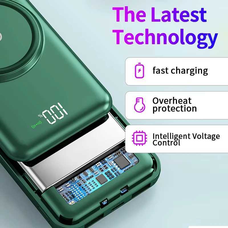 200000mAh Power Bank Wireless Charging Power Bank Portable Mobile Power Digital Display 4 Wire For iPhone H251213