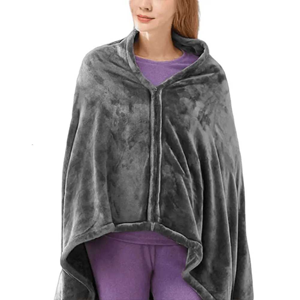 USB Electric Heated Blanket 3 Heating Levels Fleece Heated Blanket Portable Heated Blanket Cape for Household and Office Y251212