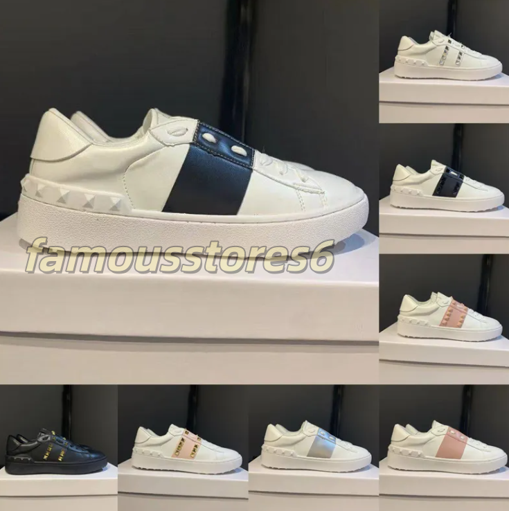 Rivet Designer Casual Shoes Versatile Thick Platform Sole Sneakers For Womens Leather White Black Gold Pink Mens Trainers chaussure luxury shoe