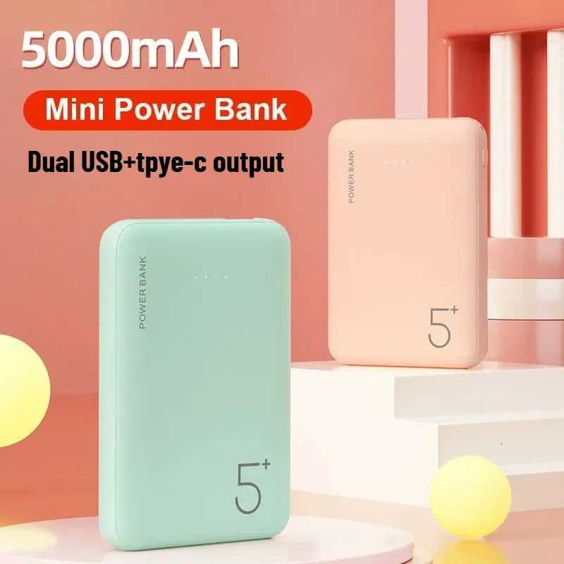 tra Silm External Battery Polymer 5000mAh Power bank Portable Phone Charger Type C Power Bank For iPhone Mi Power bank H251213