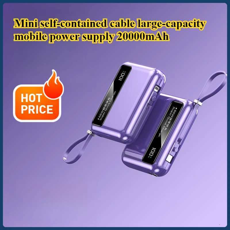 Mini self-contai cable large-capacity mobile power ply 20000mAh PD66W er fast charging power bank H251213
