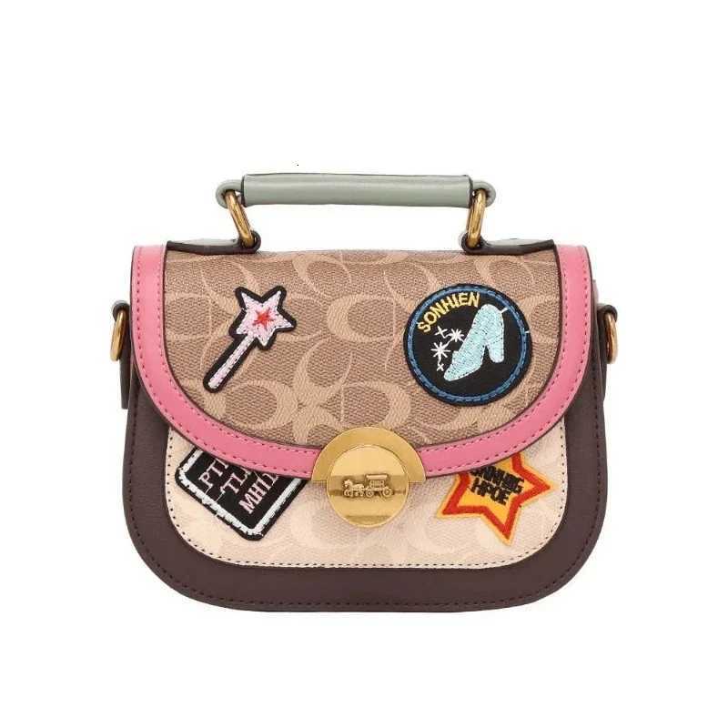Badge Women 2025 New European and American Fashion Printed Hand Bag Small Square Retro Everything Single Shoulder Crossbody TideT251213