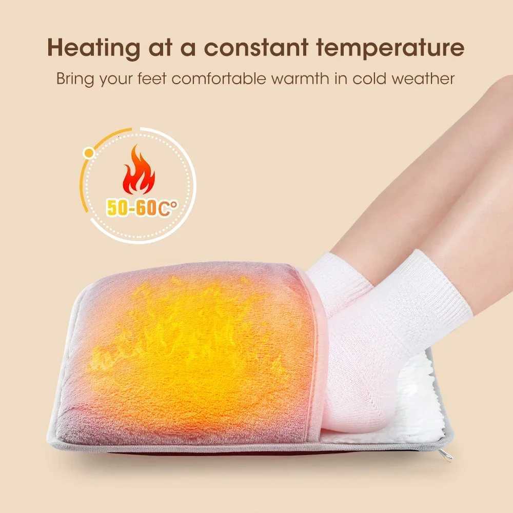 Winter Electric Foot Heating Pad USB Charging Soft Plush Washable Foot Warmer Heater Improve Sleeping Household Foot Warming Mat Y251212