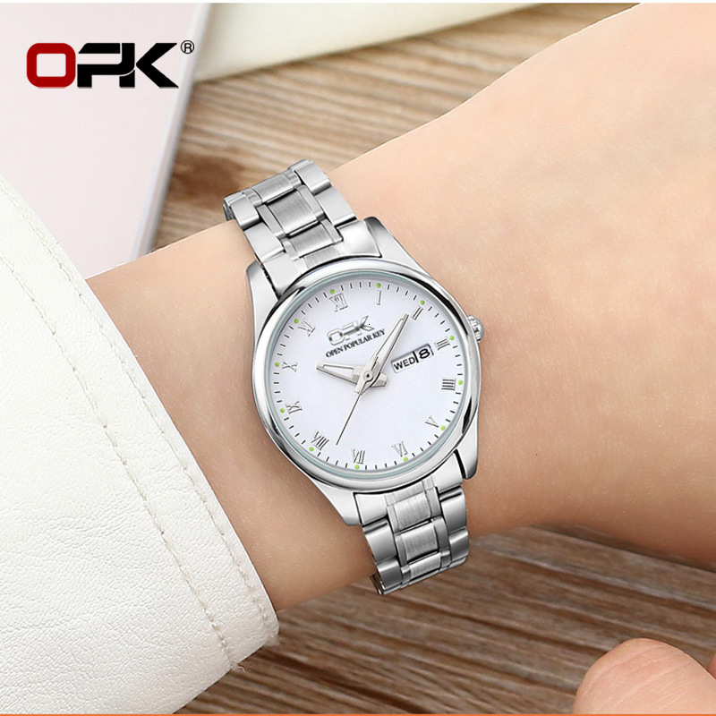 OPK Designer Women's Watch Waterproof Casual Outdoor Sports Wristwatch Free Shipping Wholesale Double Calendar Quartz Women's Watch